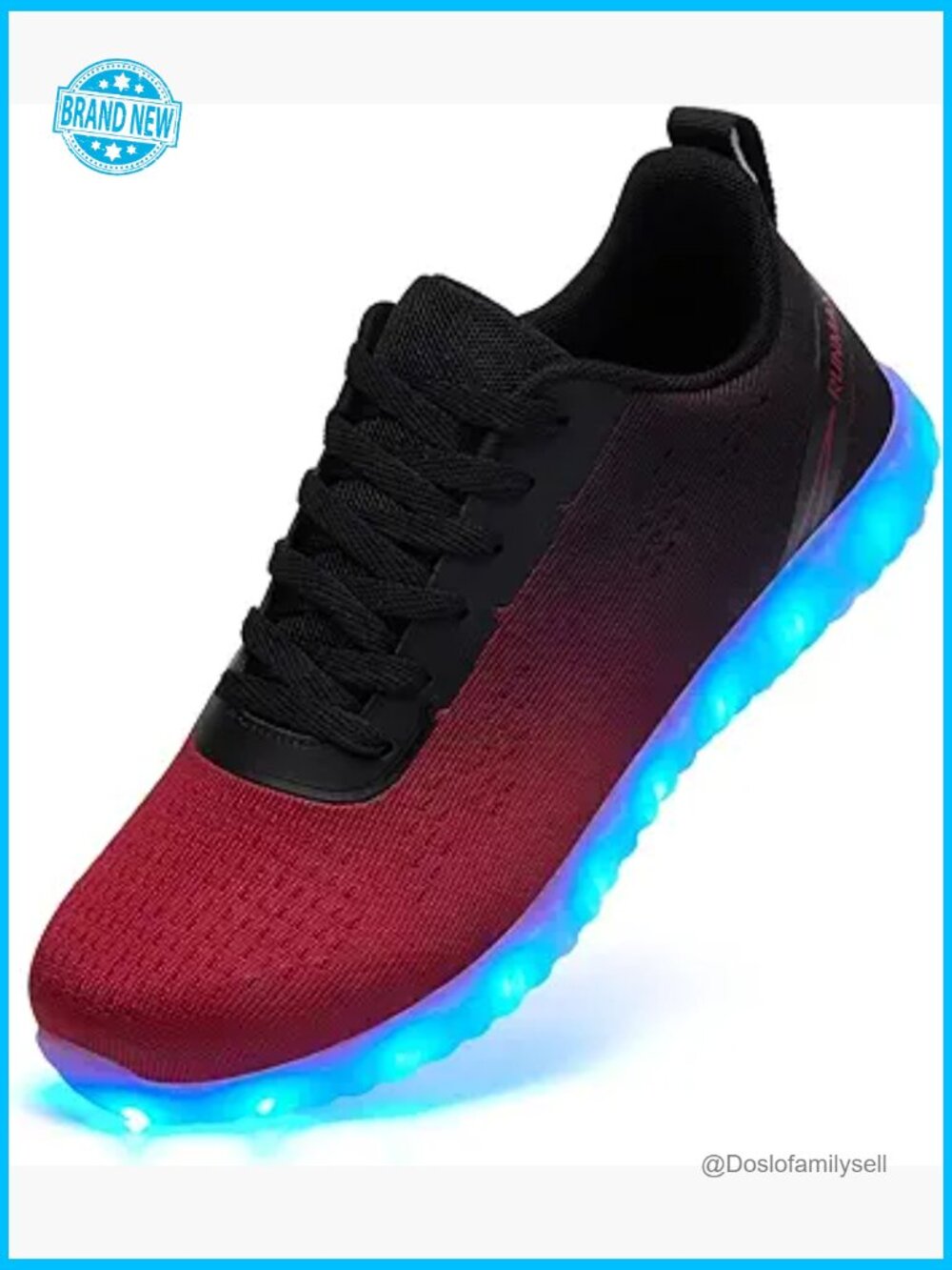 LED Light Up Sneakers Glowing Mesh Trainers USB Charging Dancing Flashing